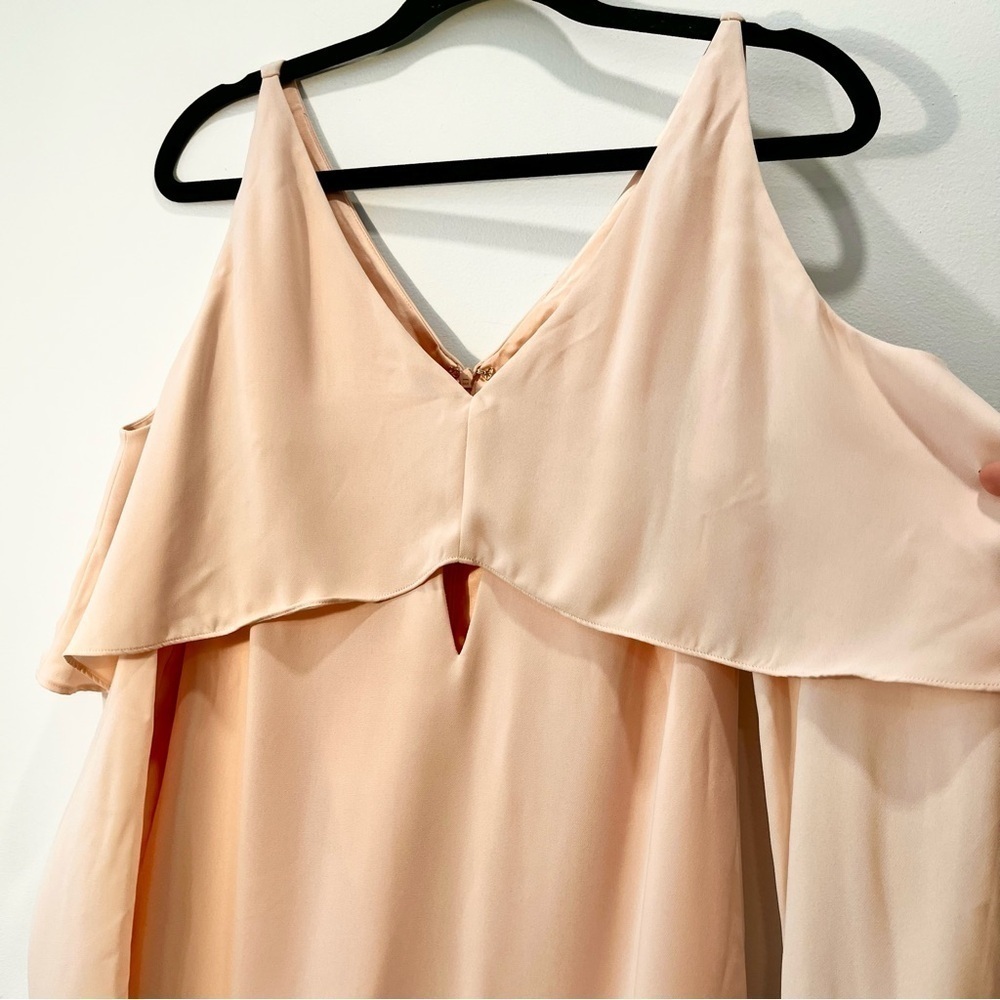 Marciano Peach Pink Long Sleeve Ruffled Mini Summer Party Cocktail Dress XS - Picture 4 of 8